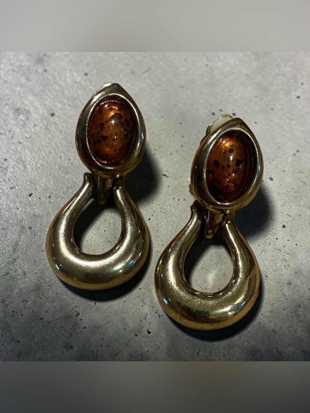 Vintage Clip On Drop Earrings